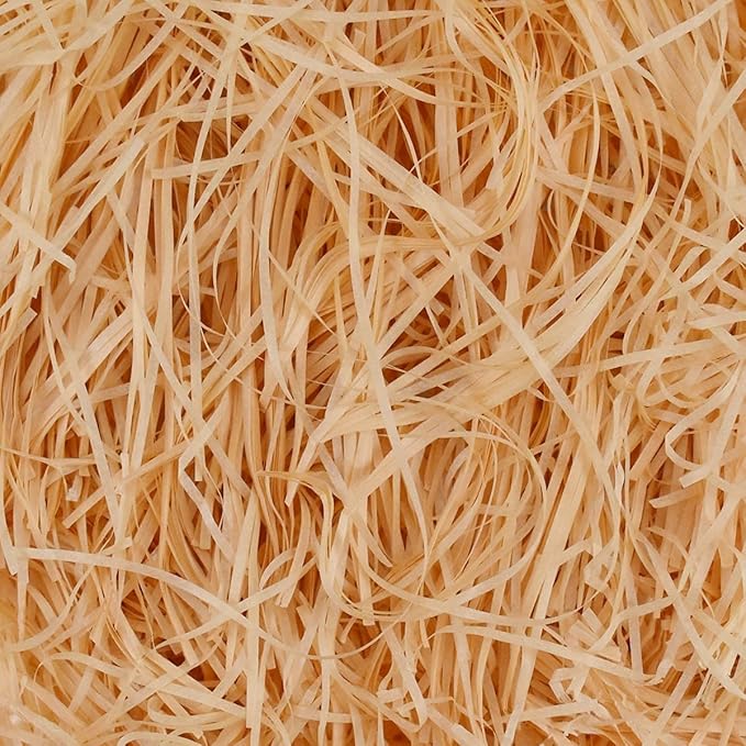Raffia Paper Shreds, 100g Shredded Paper for Gift Box, Crinkle Cut Paper Shred Filler for Gift Wrapping & Basket Filling(Champagne)