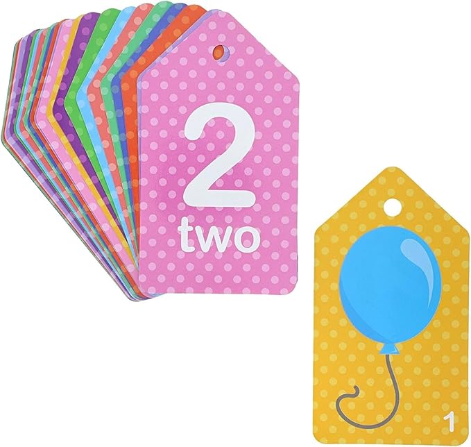 Laminated Number Flash Cards - Ring-Bound Alphabet & Number Set - Portable Toddler Flash Cards - Interactive Preschool Learning Activities - Multicolor, 3-Pack, 78 Count