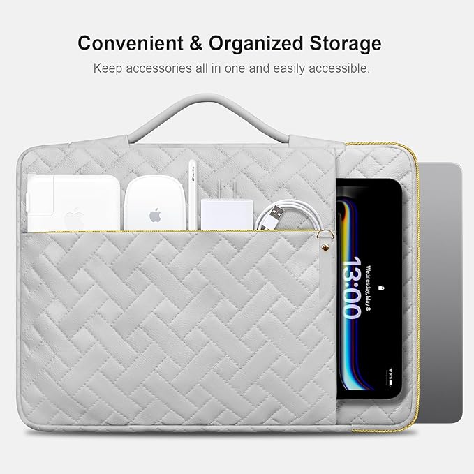 Lacdo 360° Protective Laptop Sleeve Case for 16 inch MacBook Pro M5 Pro/Max A3428 A3429 (2026), M4/M3/M2/M1 A3403 A3186 A2991 A2780 A2485 A2141, 15 inch Surface Laptop 7 Computer Bag, Space Gray