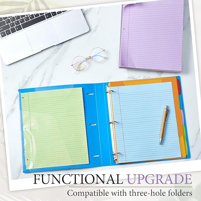 MotiMind 10 Pack 8.5" x 11" Top Spiral Notebook with 3 Hole Punched Legal Pads College Ruled Notepad 50 Sheets Hard Cardboard Paper Wirebound Notepad for Office School Business(Green, Blue, Purple)