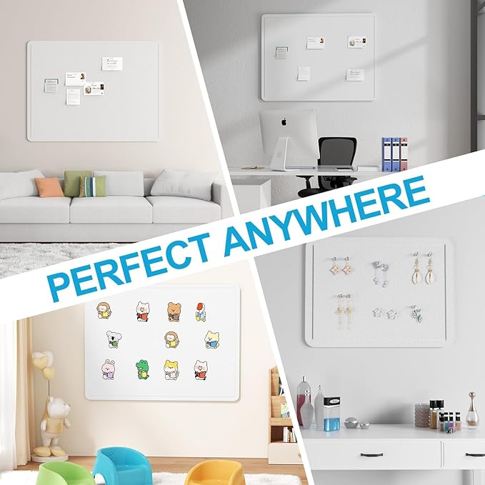 Felt Bulletin Board for Wall 72" x 48" Unfolded Size, Large Frameless Felt Pin Board, Soft Cork Board Alternative for Office, Home Planning, Notes, Photos & Wall Decor, Foldable Shipping, Easy Install