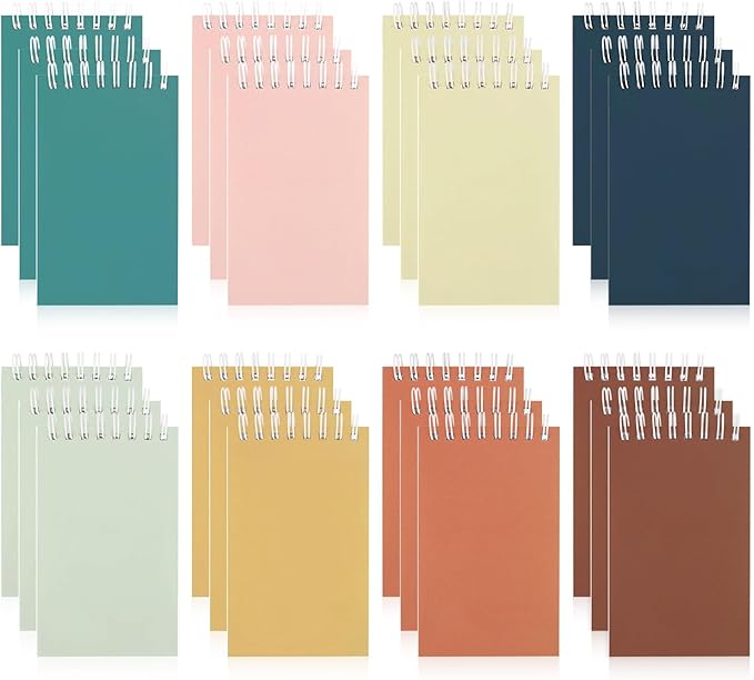 Hooqict 24 Pack Pocket Notebook Small Spiral Notepad Mini Journal Notebooks Colorful Pocket Notepads Memo Pads for Kids, Nurse, Office, Back to School Supplies, 3.9 x 2.4 Inch