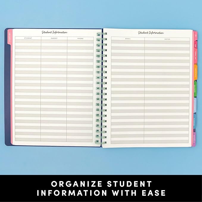 PAPERAGE Teacher Planner, Weekly & Monthly Academic Planner & Calendar, 12-Months, July 2026 - June 2027, (9.5" x 11"), Teacher Lesson Planning Book with Tabs, Stickers & Inner Pocket, Black