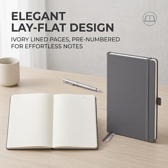 AHGXG Lined Journal Notebook, 160 Numbered Pages, A5 Size (5.7'' x 8.3'')