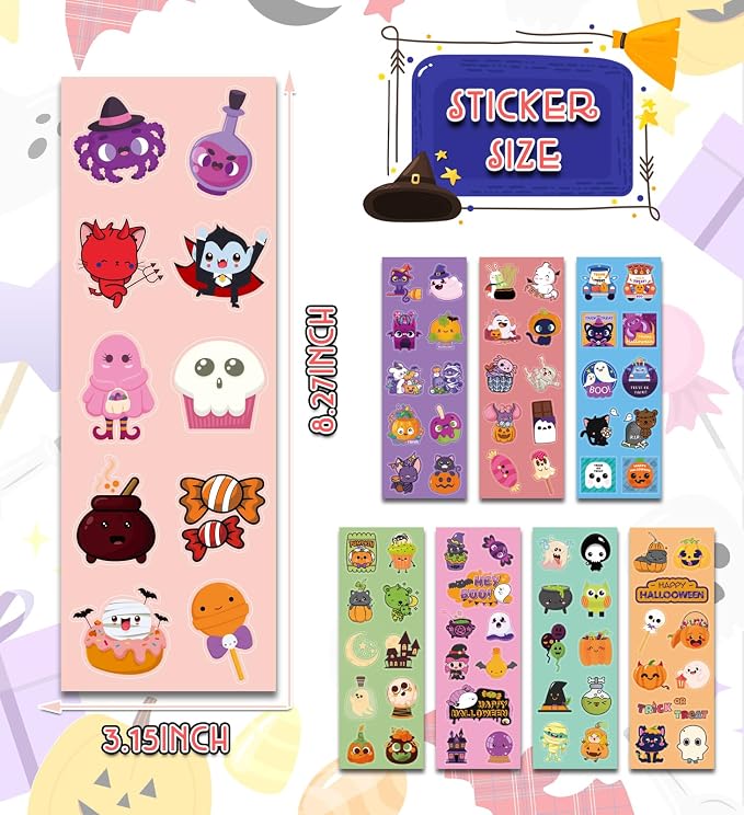 Halloween Stickers, Halloween Party Favors,Stickers for Kids,Party Supplies | Halloween Stickers for Kids, Halloween Games Toys Gifts Crafts Treats, Trick-or-Treat Halloween Activities Party Supplies