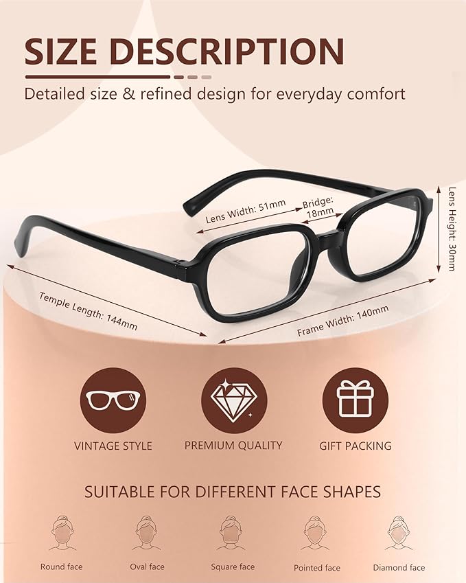 6 Pack Blue Light Blocking Reading Glasses for Women & Men, 97.69% Blue Light Filter Anti Eye Strain HD Clear Lens