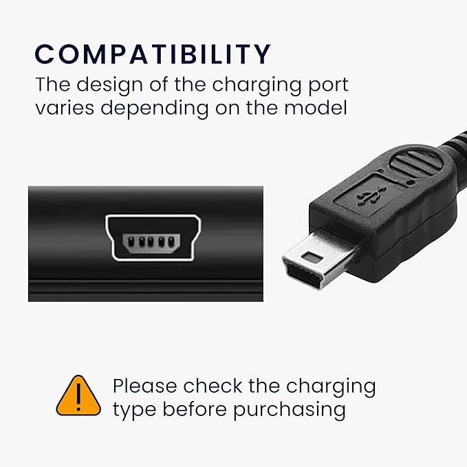 kwmobile Charging Cable Compatible with Texas Instruments TI-84 Plus CE/TI-Nspire/TI Touchpads Graphic Calculator - Replacement Cable - Black