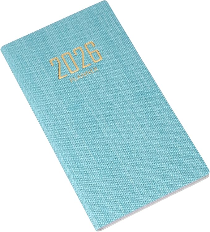 PATIKIL 2026 Daily Planner Notebook, 6.8 x 3.8" 64 Sheets Undated to Do List Daily Weekly Monthly Goals Pocket Notebook for Office Home Study Work Weeding Time Management, Blue