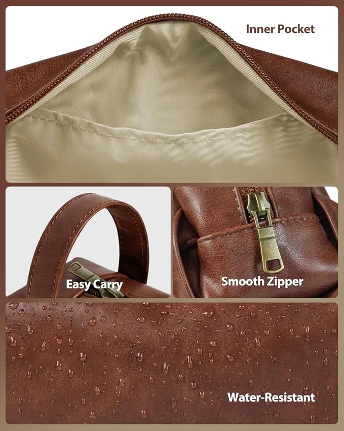 Fmeida Vegan Leather Pencil Case Pouch, Office Supplies Gift for Men Women | Gift Box, Inner pocket, Carry handle, Water-resistant, for Coworkers Writers Teachers Designers
