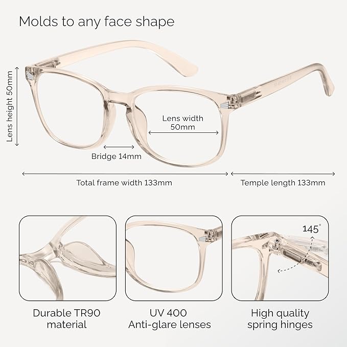 CCVOO Reading Glasses for Women/Men, Eyeglasses, Blue Light Readers for Women/Men, Computer Eye Glasses, Cheaters