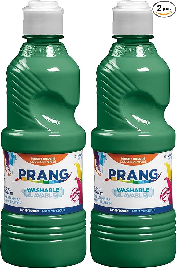 Prang Washable Tempera Paint, Green, 16 Oz., 1 Count (Pack of 2)