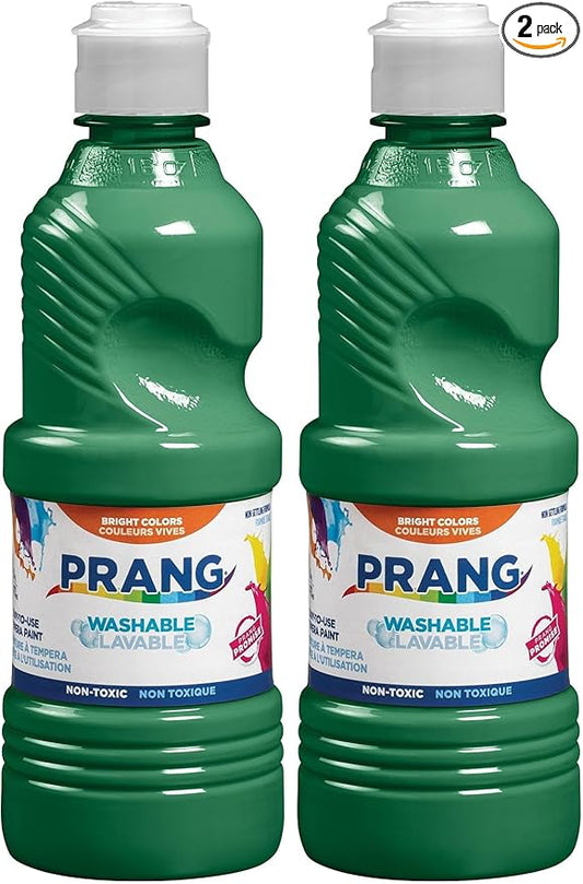 Prang Washable Tempera Paint, Green, 16 Oz., 1 Count (Pack of 2)