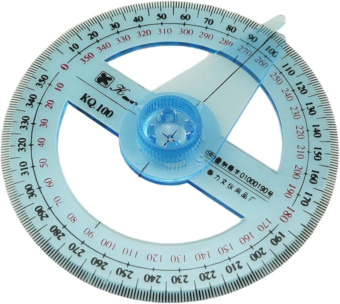 360 Degree Rotating Indicator Pin Circular Protractor 3.93inch Plastic Measuring Tool Engraved Drawing Protractor Ruler Ruler Circular Protractor For Math Geometry Classroom Set