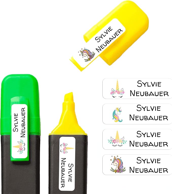 Custom Waterproof Dishwasher Safe Kid Name Labels for Daycare(128 Pack), Camp, School Supply, Baby Bottles, Lunch Boxes and Cups, Travel. Cute Personalized Design Name Stickers (Pattern 5)