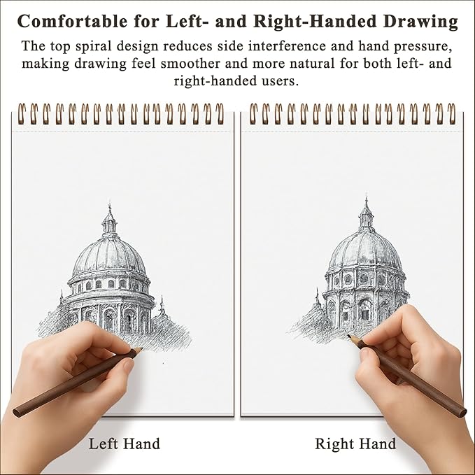 8" x 10" Sketch Book, 100 Sheets Hardcover Sketchbook, 68 lb/100gsm Drawing Paper for Adults, Spiral Bound Sketch Pad, Art Paper for Drawing and Painting for Art Supplies for College Students.