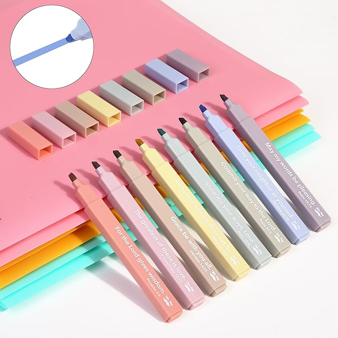 Mr. Pen- Bible Highlighters with Color-Coding System, 8 Pack, Soft Chisel Tip, Aesthetic Highlighters Assorted Colors, Fast Drying Bible Markers No Bleed Through for Journaling and Underlining