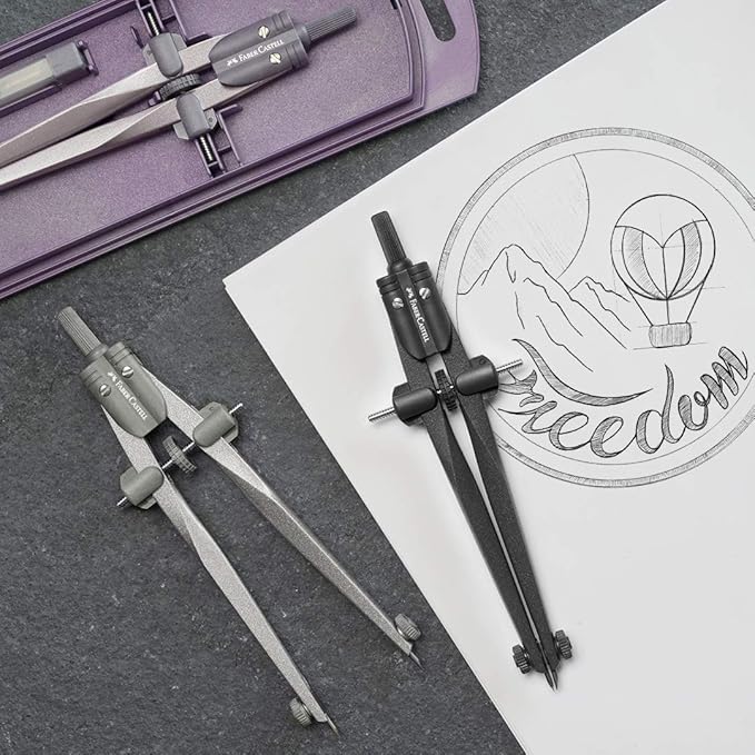 Faber-Castell Stream Quick-Set Compass - Black Stone, 174530