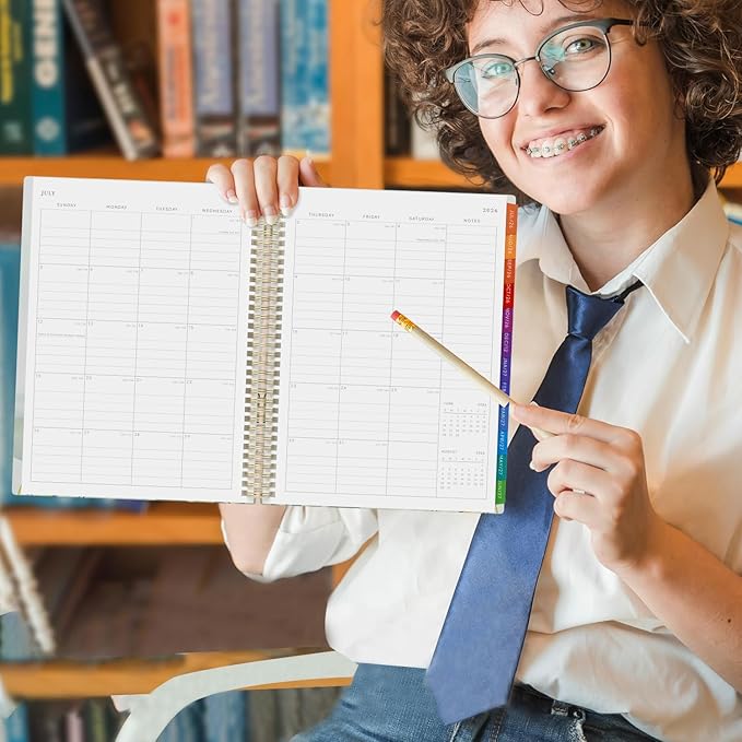 Planner 2026-2027 Weekly and Monthly A4 Size - Agenda 2026-2027 July 2026 - June 2027, A4 Spiral Binding Agenda with Monthly Tabs, Inner Pocket, 100gsm Thick Paper (8.5" x 11")