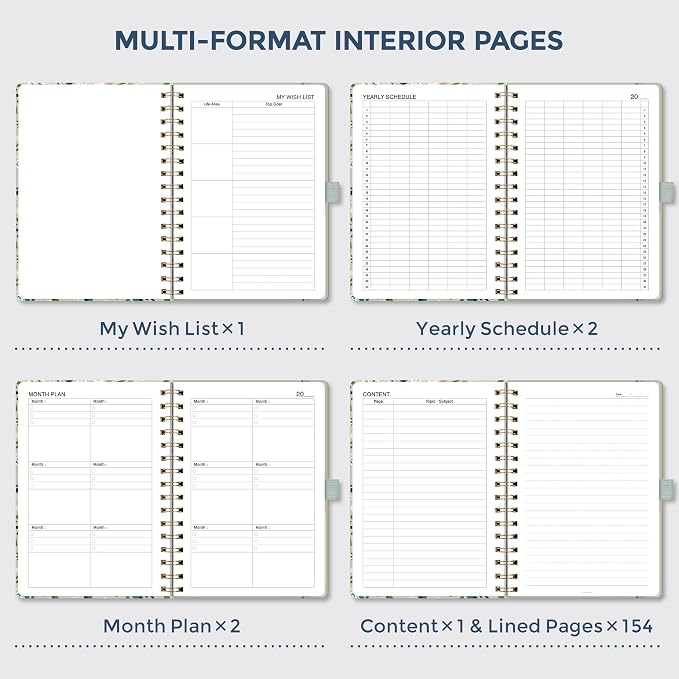 AHGXG Spiral Journal Notebook, 160 Lined Pages, A5 Size (5.7'' x 8.3'')