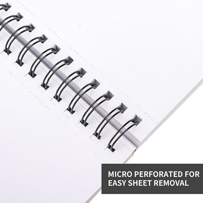 FIXSMITH 5.5"X8.5" Sketch Book | 200 Sheets (68 lb/100gsm) Sketchbook | 2 Pack | Acid Free Drawing Paper | Spiral Bound Artist Sketch Pad | for Kids,Beginners,Artists & Professionals