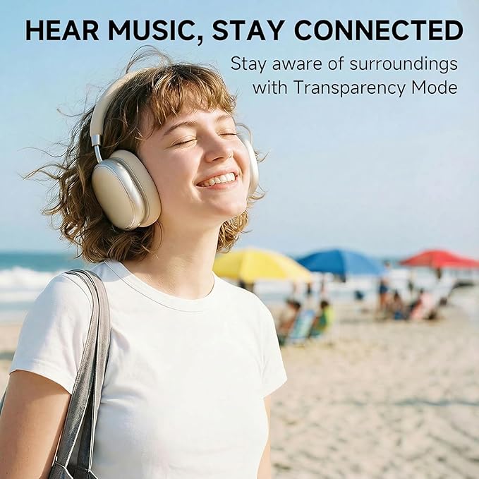 NC95 Hybrid Active Noise Cancelling Headphones with Knob Control, 120H Playtime Over Ear Headphones Wireless Bluetooth 6.0, App Control, Hi-Res Audio, Comfort Fit, Clear Calls for Travel/Workout