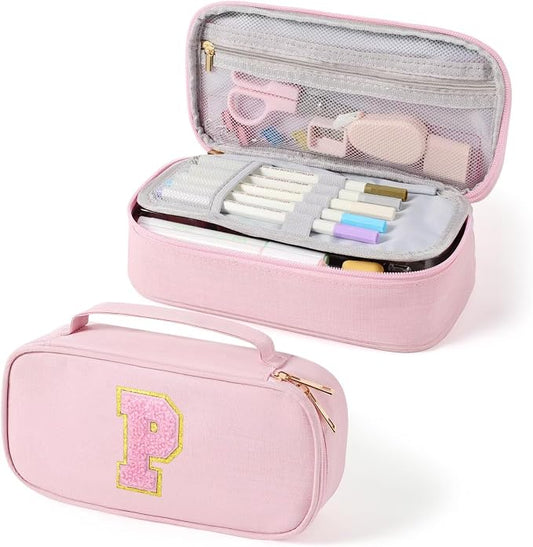 YOOLIFE Pencil Case for Girls, Cute Pencil Pouch Pen Case, Large Capacity Aesthetic School Supplies for Teen Girls, P (Pink)