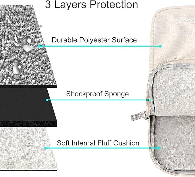 MOSISO Laptop Case 13 inch, Laptop Sleeve Compatible with MacBook Neo/Air/Pro 13 inch with A18/M5/M4/M3/M2/M1 Chip 2026-2016, Polyester Vertical Computer Sleeve Bag with Pocket, Sand