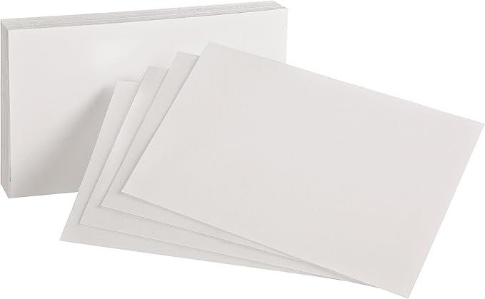 Oxford Blank Index Cards, 3" x 5", White, 100 Per Pack (40150-SP)