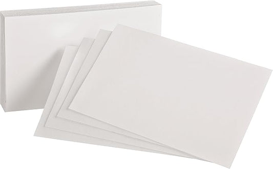 Oxford Blank Index Cards, 3" x 5", White, 100 Per Pack (40150-SP)