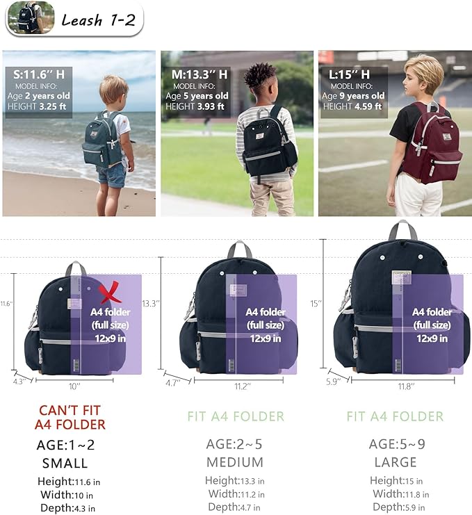 atgark Toddler Backpack for Toddlers 1-2: Baby kids Backpack for daycare Boys Girls