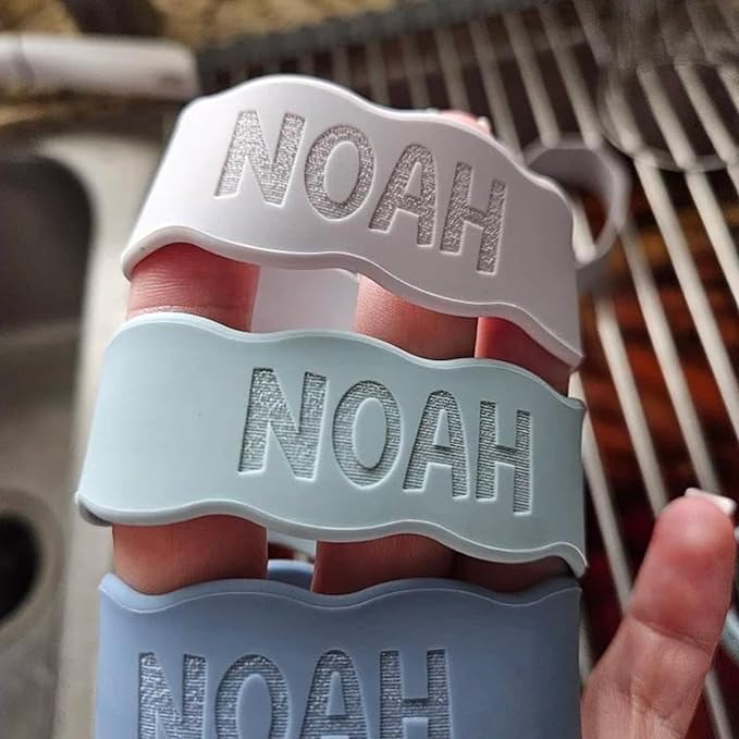 3 Piece Personalized Water Bottle Labels Baby Bottle Labels Straw Cup Labels Back to School Labels Non-Slip Elastic Reusable for Boys and Girls Kindergarten School Summer Camps and More