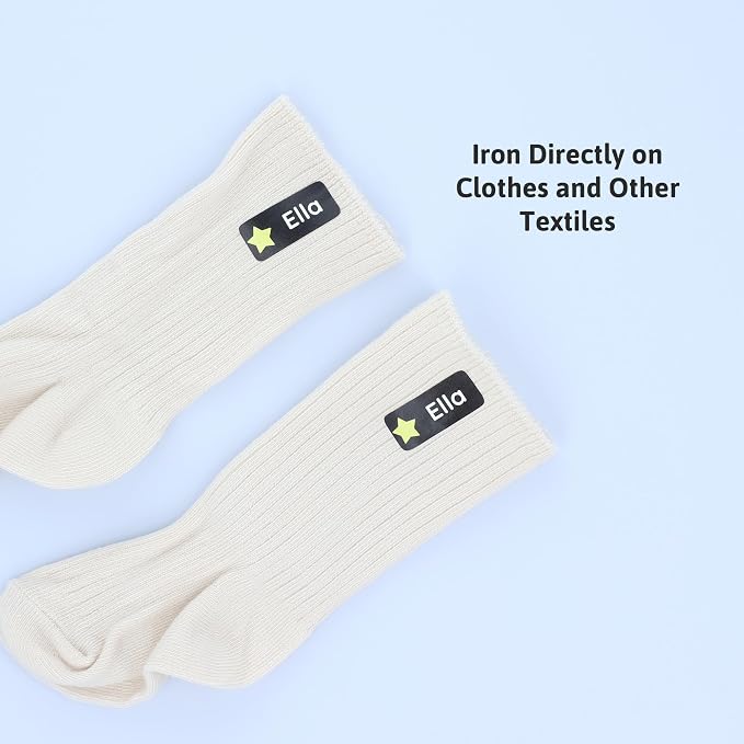 Iron-On Name Labels & Clothing Labels for Nursing Home (120) – Iron On Name Tags & Name Labels for Clothing & Clothes, School & Daycare – Waterproof - Space