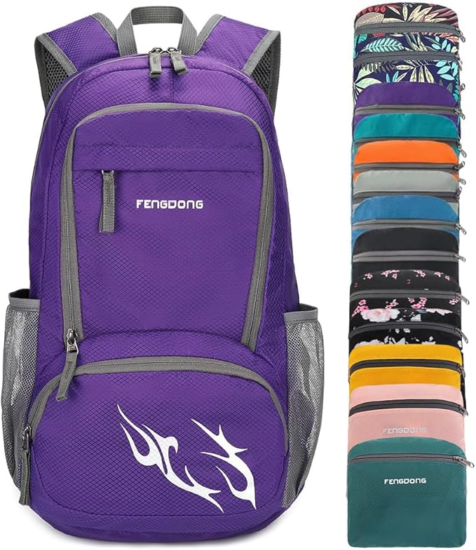 FENGDONG 35L Lightweight Foldable Waterproof Packable Travel Small Hiking Backpack Daypack for men women
