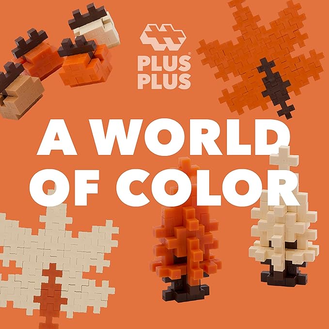 PLUS PLUS 240 Piece Pumpkin Spice Mix Tube - Mini Interlocking Building Blocks Set, Stem Toys for Kids - Sensory Bin Fillers/Math Manipulatives Classroom Must Haves Gifts for Boys & Girls