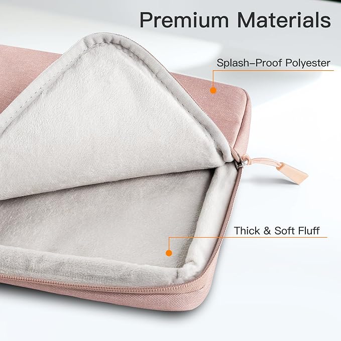 JETech Laptop Sleeve for 16-Inch MacBook Pro (M1-M5, 2019-2026), Waterproof Bag Case with Pocket, Compatible with 16 Inch Notebook (Rose Gold)
