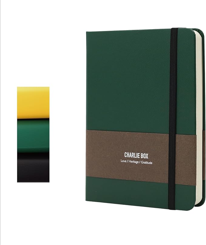 A5 Notebook, Journal Leather Hardcover 192 Pages Thick Paper with 100GSM Blanks/Dotted/Grid, with Elastic Band & Inner Pocket for Writing and Sketching