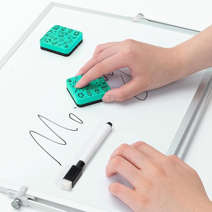 OWLKELA 30 Pack Magnetic Cyan Whiteboard Eraser, EVA Material with Felt Bottom for Cleaning Dry Erase Markers on Magnetic Soft Whiteboard, Glass Whiteboard and Dry Erase Board