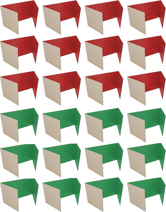 Flipside Products Mini 18" 1 Ply Corrugated Red and Green Project Boards for Christmas Crafting Projects, Holiday Events, Trifold Presentations for School Projects and Arts and Crafts, Pack of 24