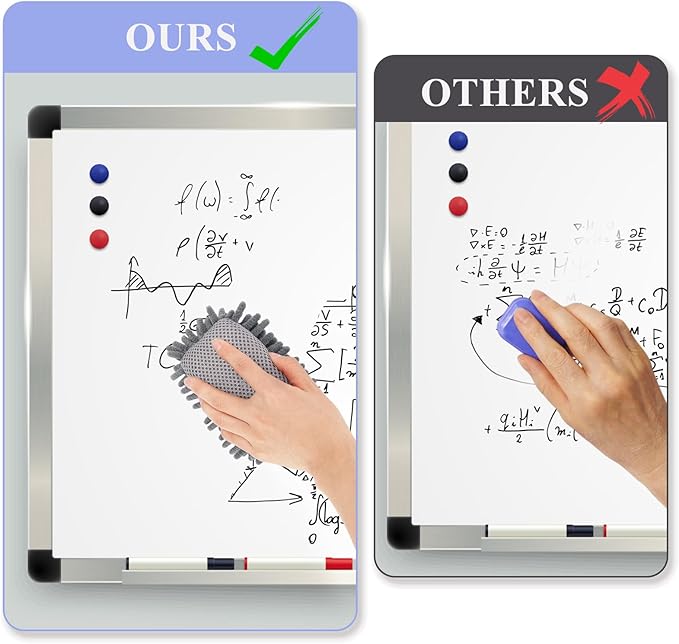 4 Pcs Microfiber Shag Whiteboard Erasers, Dry Erase Board Erasers, Shag Washable Dry Eraser for Markers, Chalk, Home, Classroom Office Supplies (Grey, Blue, Pink)