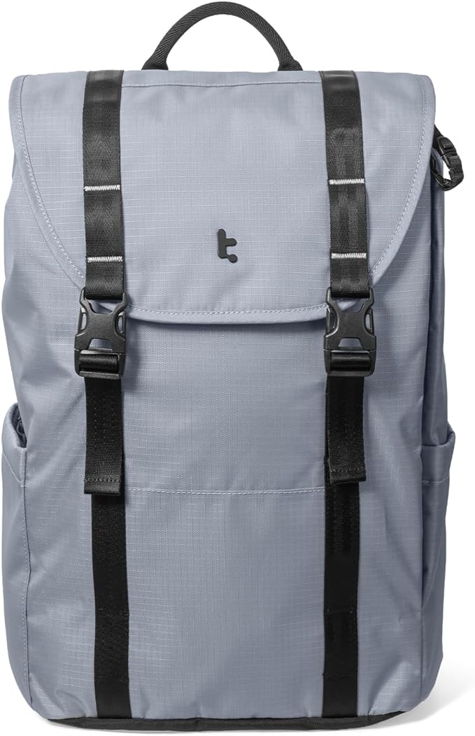 tomtoc Flap Laptop Backpack, Lightweight, Water-Resistant Casual Daypack, Durable Work-pack, Vintage Classic Rucksack for 13-16 Inch Laptop, perfect for Campus, Street, 22L
