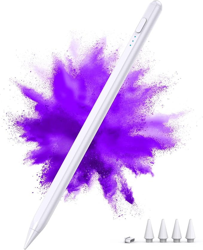 DEGGE Stylus Pen for iPad 2018-2025, 15Mins Fast Charge for Apple Pencil, Palm Rejection, Compatible with iPad A16 11/10/9/8/7/6, iPad Pro M5/M4/12.9"/11", iPad mini 7/6/5, iPad Air M3/M2/5/4/3