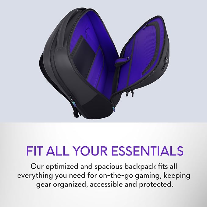 Alienware 18 Backpack - AW7825P - 28L Capacity, 3D Breathable Mesh, Magnetic Pocket Organizers, RFID Safe Pocket, Weather resistant, 3D Iridescent Reflective Alienware logo - Alienware Black