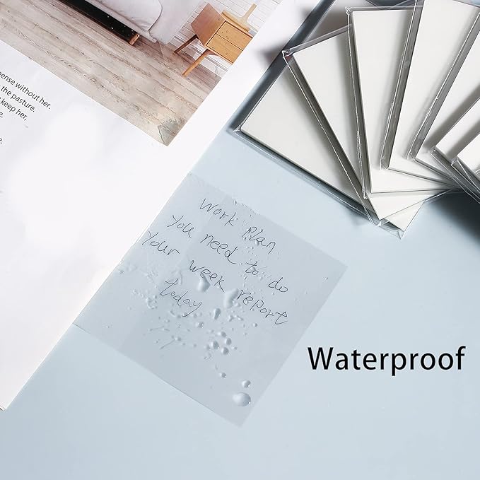 Transparent Sticky Notes,3x3 Inch Clear Sticky Notes,Waterproof White Bible Sticky Note,Transparent Stickers for School Supplies College(10 Packs,500 Sheets)