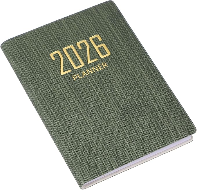 PATIKIL 2026 Daily Planner Notebook, 4.2 x 3.1" 64 Sheets Undated to Do List Daily Weekly Monthly Goals Pocket Notebook for Office Home Study Work Weeding Time Management, Dark Green