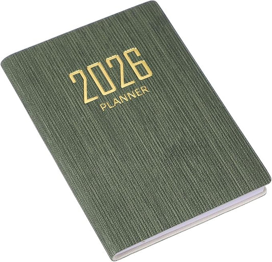 PATIKIL 2026 Daily Planner Notebook, 4.2 x 3.1" 64 Sheets Undated to Do List Daily Weekly Monthly Goals Pocket Notebook for Office Home Study Work Weeding Time Management, Dark Green