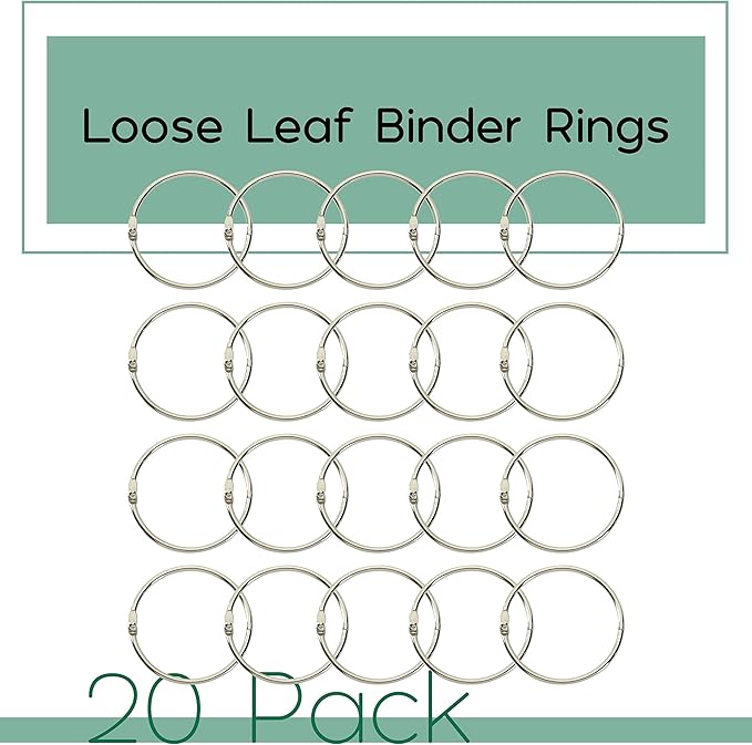 Mr. Pen- Loose Leaf Binder Book Rings, 2 Inch, 20 Pack, Metal Binder Rings for Index Cards, Keychains, School, Home, Office, Silver