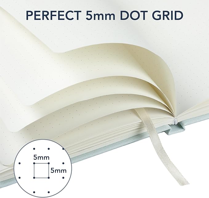 Mr. Pen- Dotted Journal Notebook, A5 Medium Size (5.7"x8.4"), 160 Pages (80 Sheets), Fabric Hardcover, 100 GSM Thick Paper, Bullet Dotted Journal for Planning, Tracking