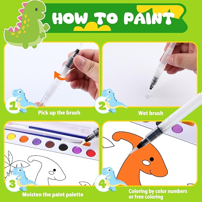 AGGKKY Paint with Water Coloring Books for Kids Toddlers Mess Free Watercolor Painting Sets Arts and Crafts for Kids 3+ Travel Activities Birthday Stocking Stuffers Toy Gift