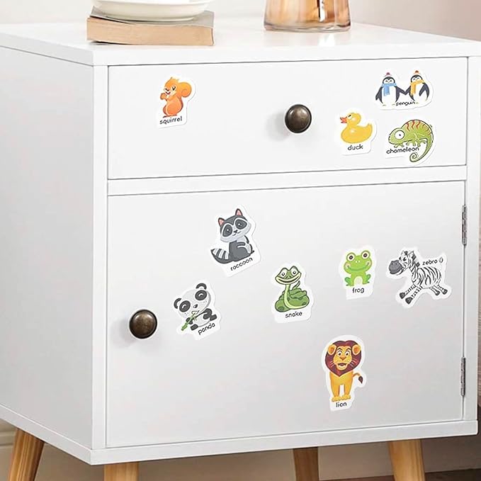 Reusable Sticker Book for Kids, Animal Stickers Educational Learning Toys Travel Stickers Activity Books for Toddler Girls Boys Age 3+ Birthday Gifts