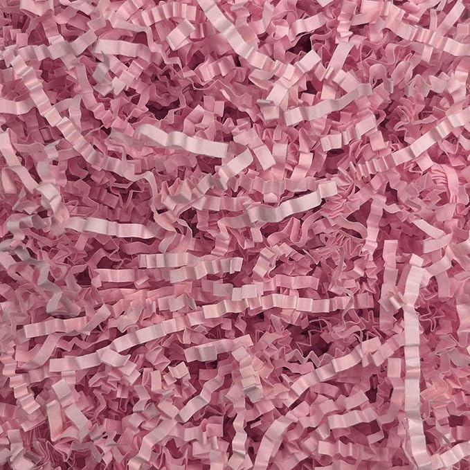 Tisspoms 3LB Pink Crinkle Cut Paper Shred Filler, Paper Shreds for Basket Fillers, Birthday, Gift Wrapping, Anniversary, Wedding, Halloween, Valentine's Day, Christmas Gift Decor Party Filler